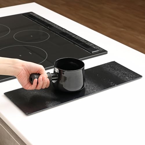 Pearl Metal BLKP Kitchen Plate, Glass Plate, Heat-Resistant up to 200C, Can be Used as a Trivet, Cutting Board, Multi-Plate, or Placemat, Slate, 45cm