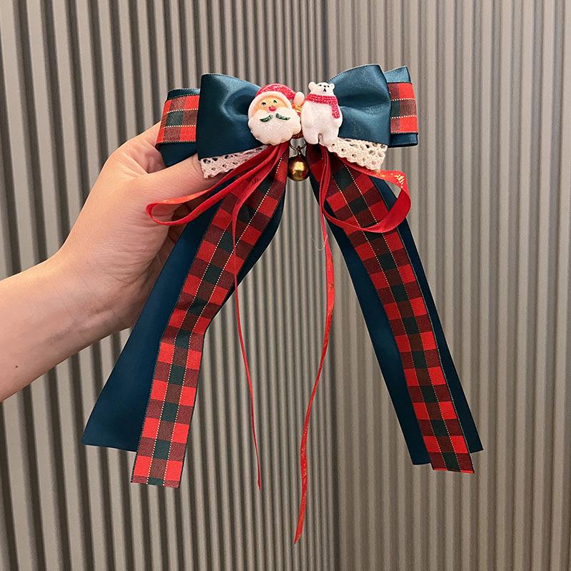 Handmade Fairy Mori Style Christmas Bow Hair Clip – Cute & Sweet Spring Hair Accessory