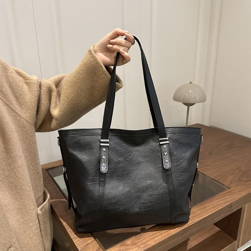 Large Sized Tote Bags For Women Soft PU Leather Pure Color Large Capacity Shopper Shoulder Crossbody Bag Quality Handbags