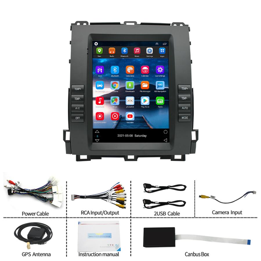 9.7'' Android 11 2+32GB Radio GPS Navi FM For Toyota Land Cruiser Prado 2002-09