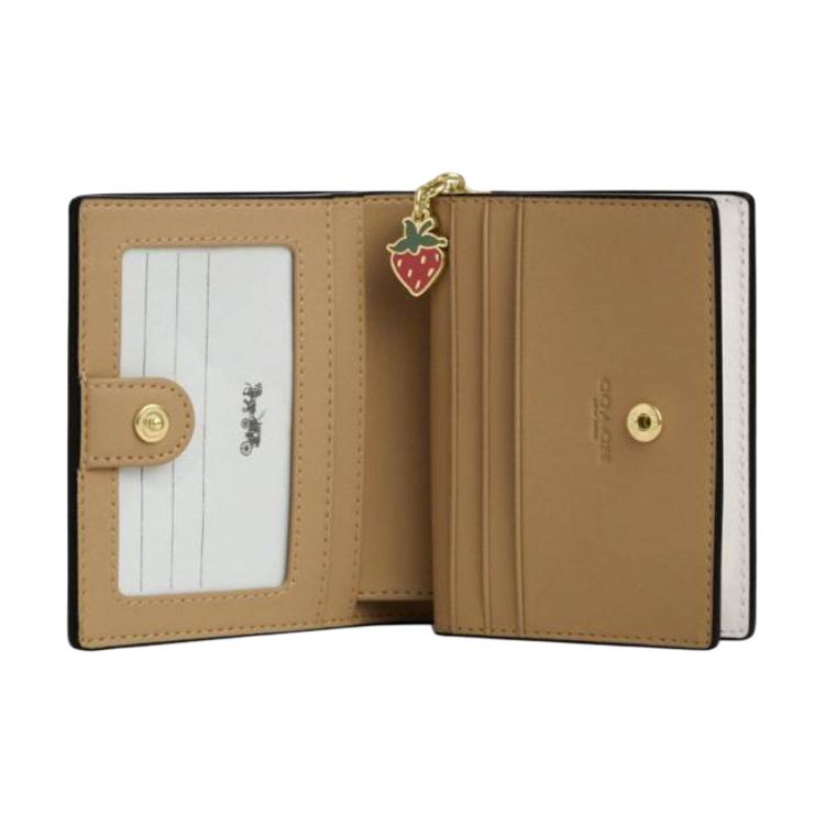 New COACH Snap Wallet Coated Canvas Bag Wallet Mini Women's Chalk & Multicolor CAP18-IMCAH