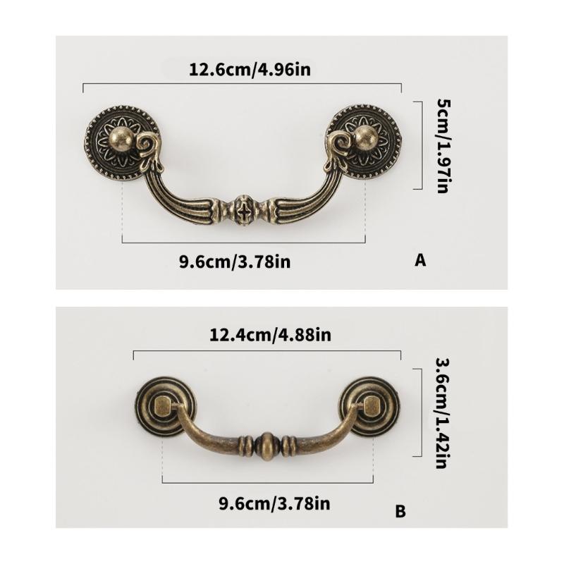 8Pcs Zinc Alloy Cabinet Knob Drawer Pulls Antique Furniture Decorative Handle for Dresser Kitchen Cupboard Door