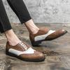Men's Dress Shoes Classic Carved Block Leather Shoes Retro Business Shoe Lace Up Oxford Shoe Brand Casual Leather Shoe Men Shoes