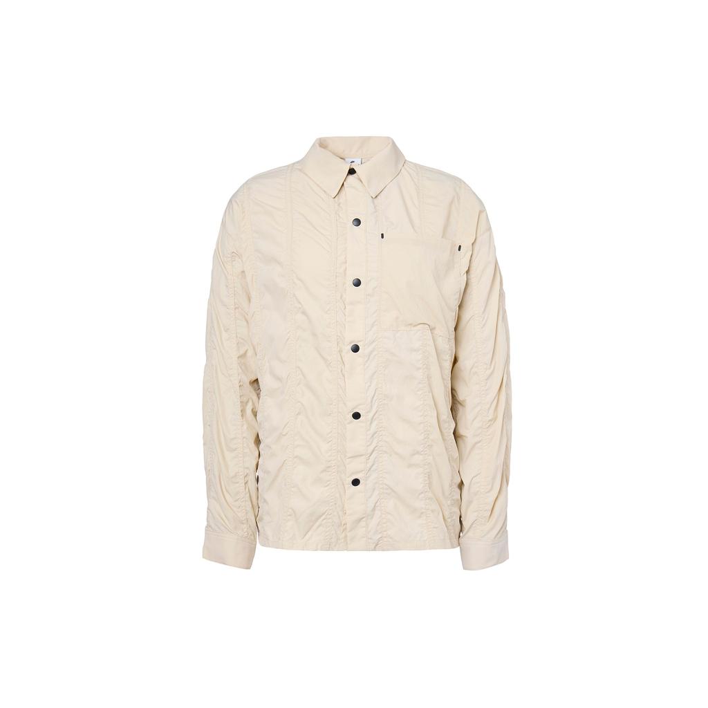 Nike Sportswear Tech Pack Textured Woven Long Sleeve Shirt Men Tops Sand-Dune White FB7364-126