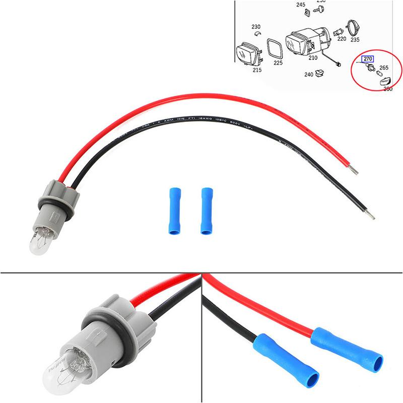 2Pcs Side Marker Lamp Light Bulb Socket Wire Harness Set A0005400966 For Mercedes C-Class W203/W204 W215/W216 CL203 Car Parts
