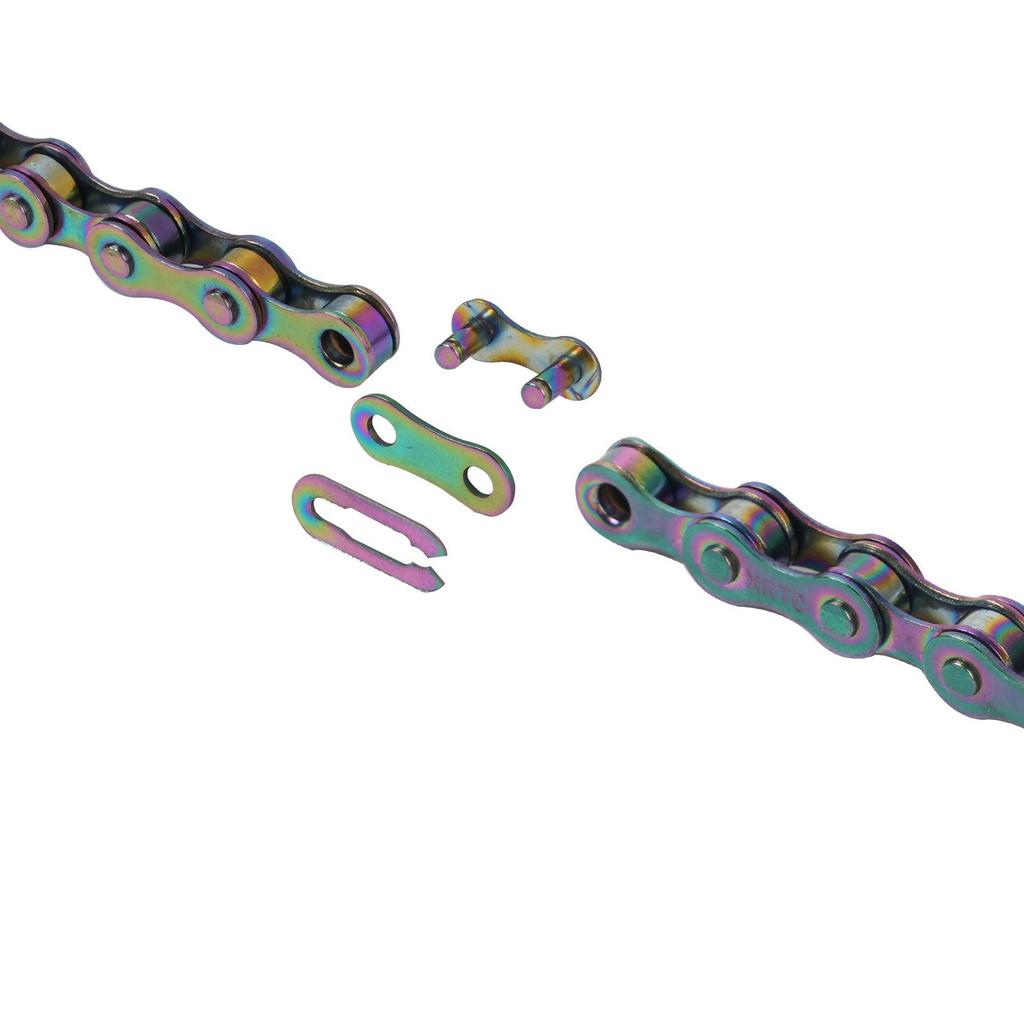 XRTC Anti-Rust Single Speed Bicycle Chain for Kids - Durable and Colorful with Connector, Boxed