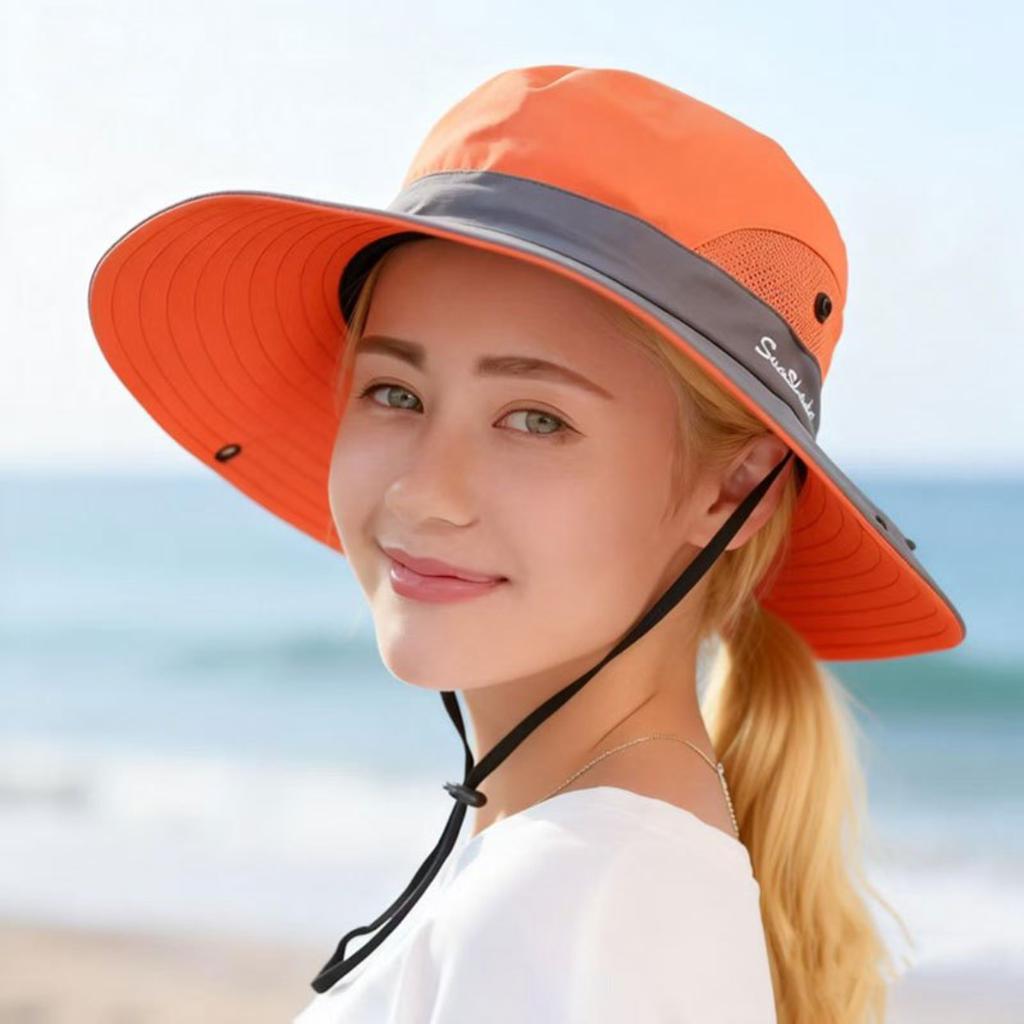 Cappello da Sole Estivo Unisex a Tesa Larga con Rete Traspirante, Tessuto Leggero Protezione Completa per Viso e Collo per Pesca Escursionismo Campeggio Spiaggia Uso Esterno