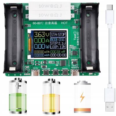 Tester LCD Pojemności I Rezystancji Akumulatorów 18650 – Pomiar Pojemności I Rezystancji | USB-C | Trzy Tryby Pracy