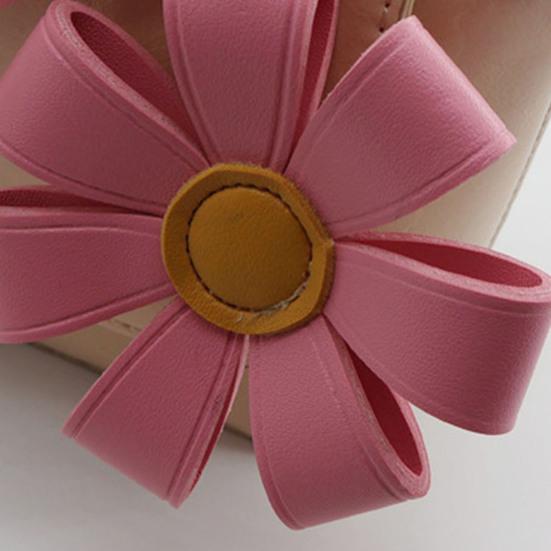 Flower Pendant Multi-Petal Design Faux Leather Bag Charm with Adjustable Strap Handbag