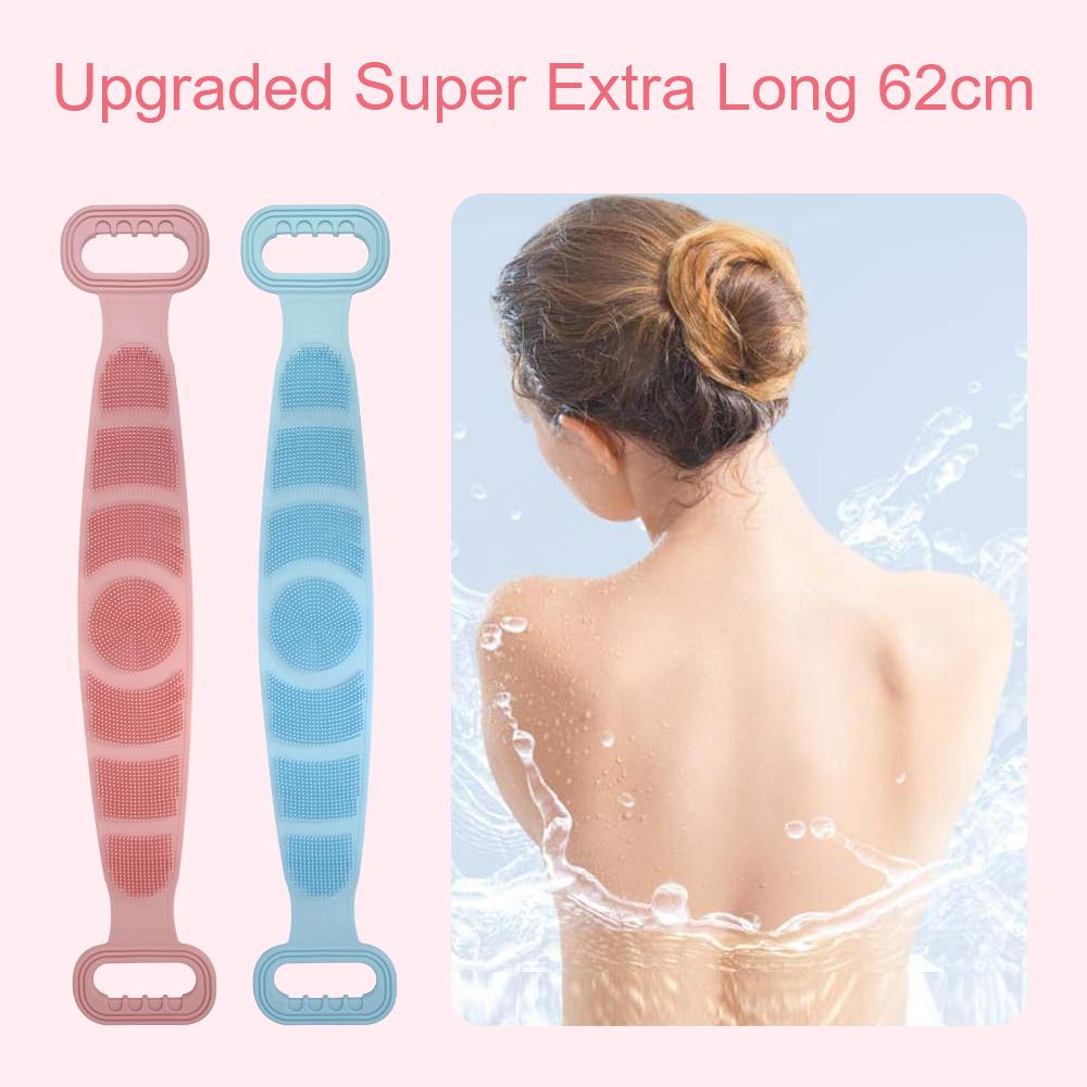 Body Silicone Brush Scrub Exfoliating Back Scrubber Bath Belt  Extended Skin Clean Brushes for Men Women Bath Scrub Clean Tool