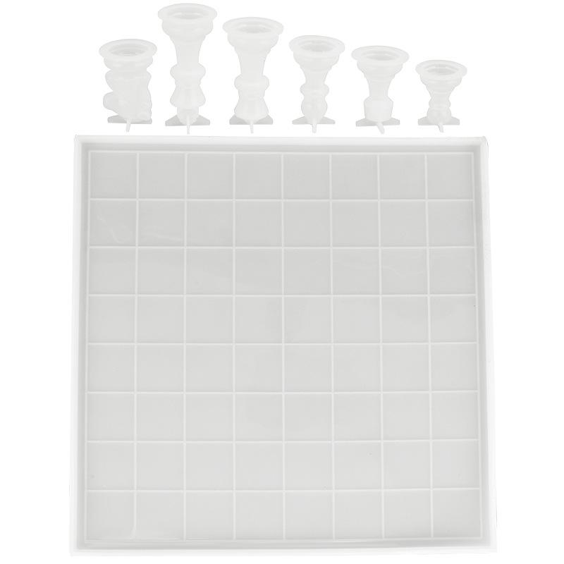 1 Set Diy Drop Glue International Chess Crystal Epoxy Resin Mold 3D Chess Piece Silicone Mould Accessories