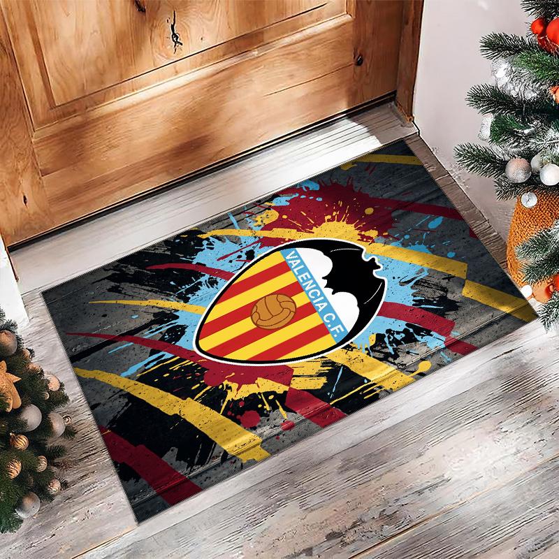 Valencia FC Soccer Football Pattern Soft Area Rug Non Slip Indoor Floor Carpet Sports Decor Mat for Bedroom