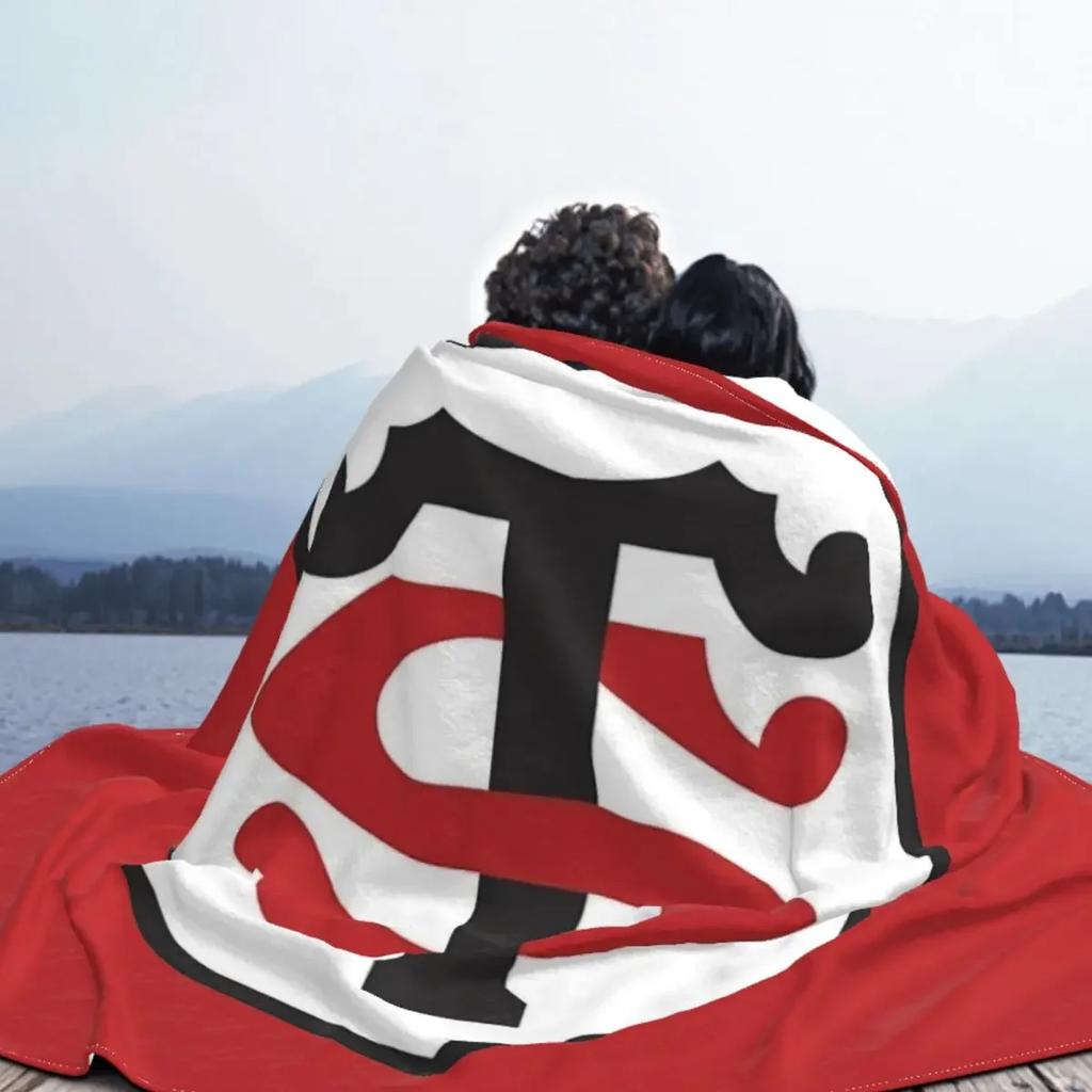 Icon Stade Toulousain Fleece Throw Blanket Rugby Club Blanket for Bedding Couch Soft Bedspread