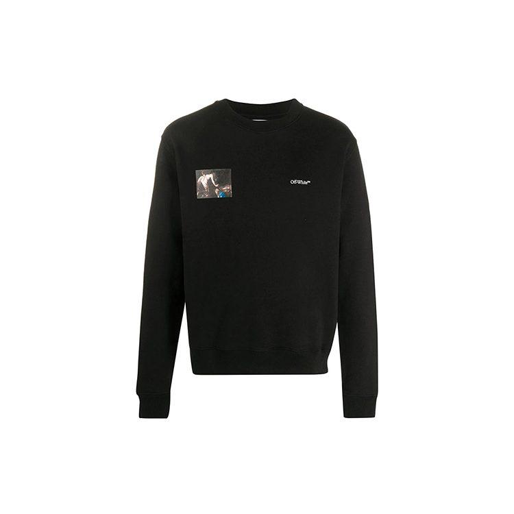 Felpa OFF WHITE Caravaggio Angelo da Uomo Nera OMBA025E20FLE0051010