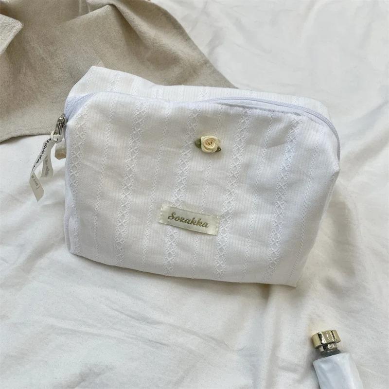 Cute Cosmetic Bag Yellow Pink White Makeup Pouch Portable Travel Toiletry Cosmetic Organizer Storage Bag for Women