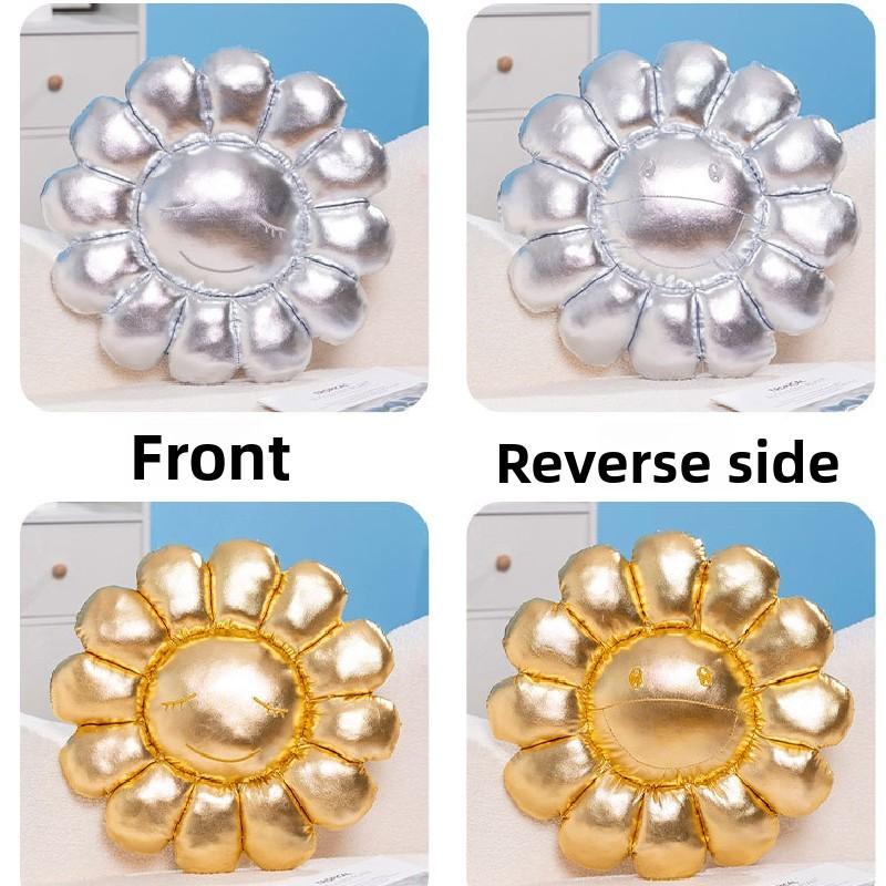 Murakami Takashi Ohana Hatake Shiny Sunflower Fabric Seat Cushion For Kids And Office Desk Chairs