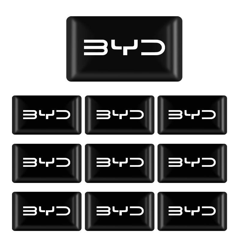 2/5/10Pcs Carbon Fiber Steering Wheel Car Emblem 3D Stickers For BYD All Model S6 S7 S8 F3 F6 F0 M6 G3 G5 G7 E6 L3 Car Styling