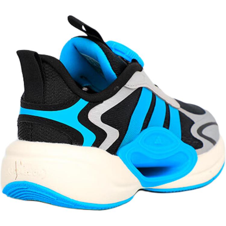 Adidas Galaxy Synthetic Leather Comfortable Versatile Non-Slip Shock Absorbing Low-Top Running Shoes Kids Running Shoes Blue Black JQ6718