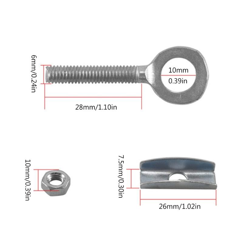 10 Pcs Bike Chain Tightener Tensioner Adjustment Tool Bicycles Chain Adjuster Fastener for Smooth and Reliable Cycling