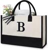 Large-Capacity Fashion Tote: Film-Coated Spliced Canvas Handbag