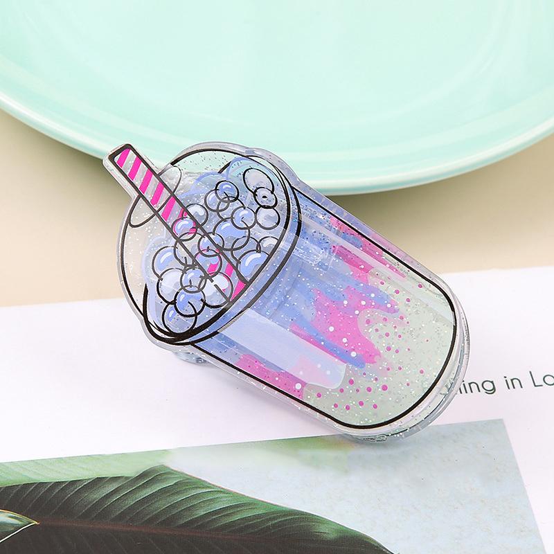 1pc New cute and personalized niche cartoon cup popcorn beverage cup fun acrylic sheet hair clip clip