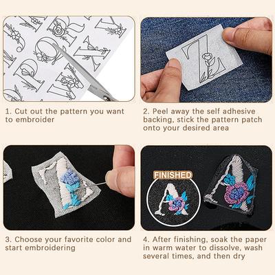 Wateroplosbare stabilisator voor borduren Stick and Stitch borduurpapier Tear Away borduurstabilisatoren met bloemenpatronen