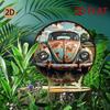 Vintage Car Rusty Metal Tin Sign 2D Round Retro Garage Cafe Wall Decor