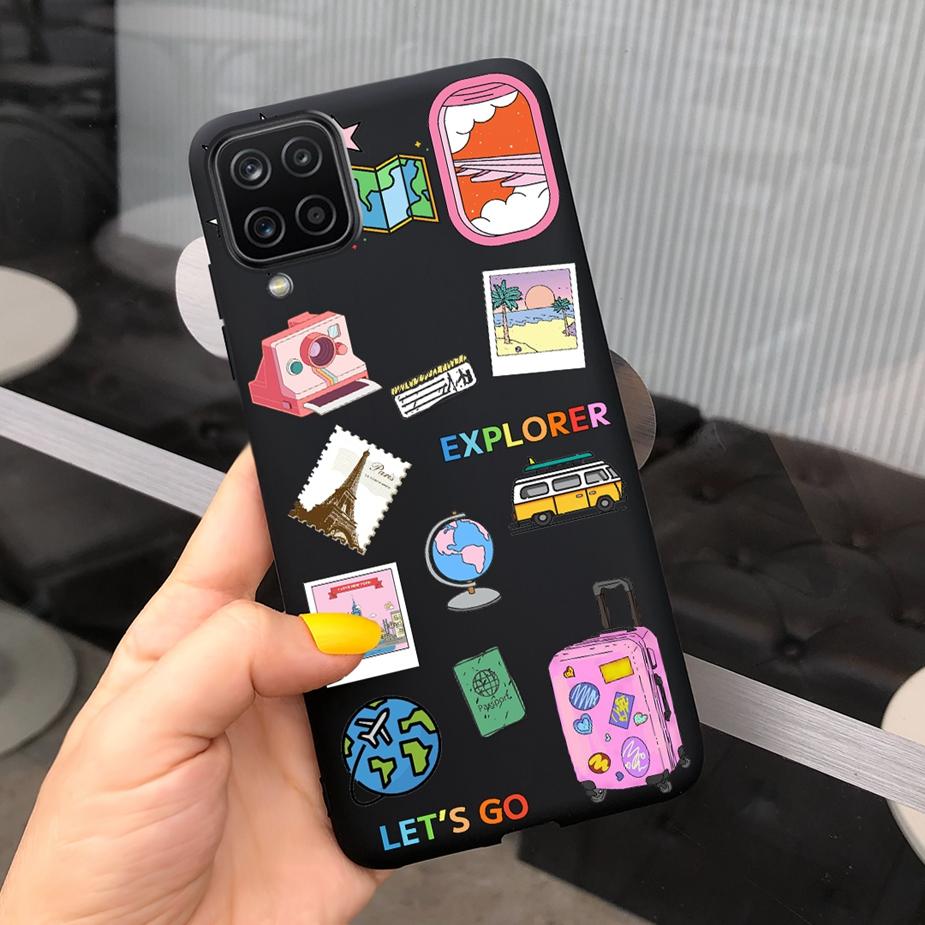 Für Samsung Galaxy A12 Hülle M12 F12 Cue Süßigkeiten Bemalte Abdeckung Weiche Silikon Handyhülle Für Samsung A12 M 12 GalaxyA12 Coque Bumper