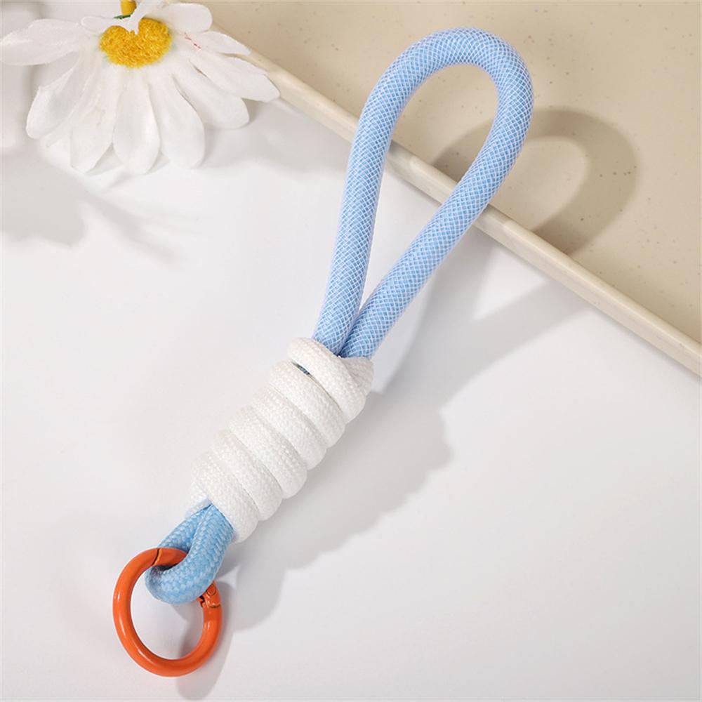 Mesh Landyard Fluorescent Pendant Keychains Mobile Phone Strap Bag Braided Rope Keyrings Creative Decorative Keycord Accessories