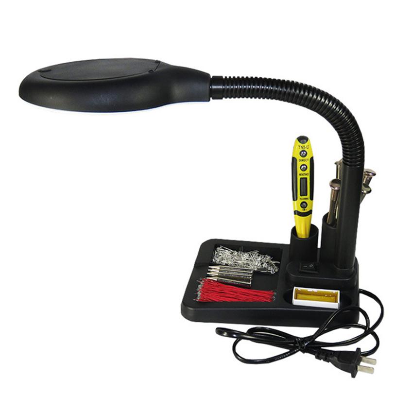 Flexible Lupe 5x 10x Tisch & Schreibtisch-Lupe Energiesparende LED Ultra Helles Licht Elektronik-Reparaturwerkzeug