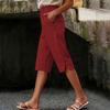 Pantaloni Caprid da Donna Vita Alta Casual Estivi con Tasca Laterale