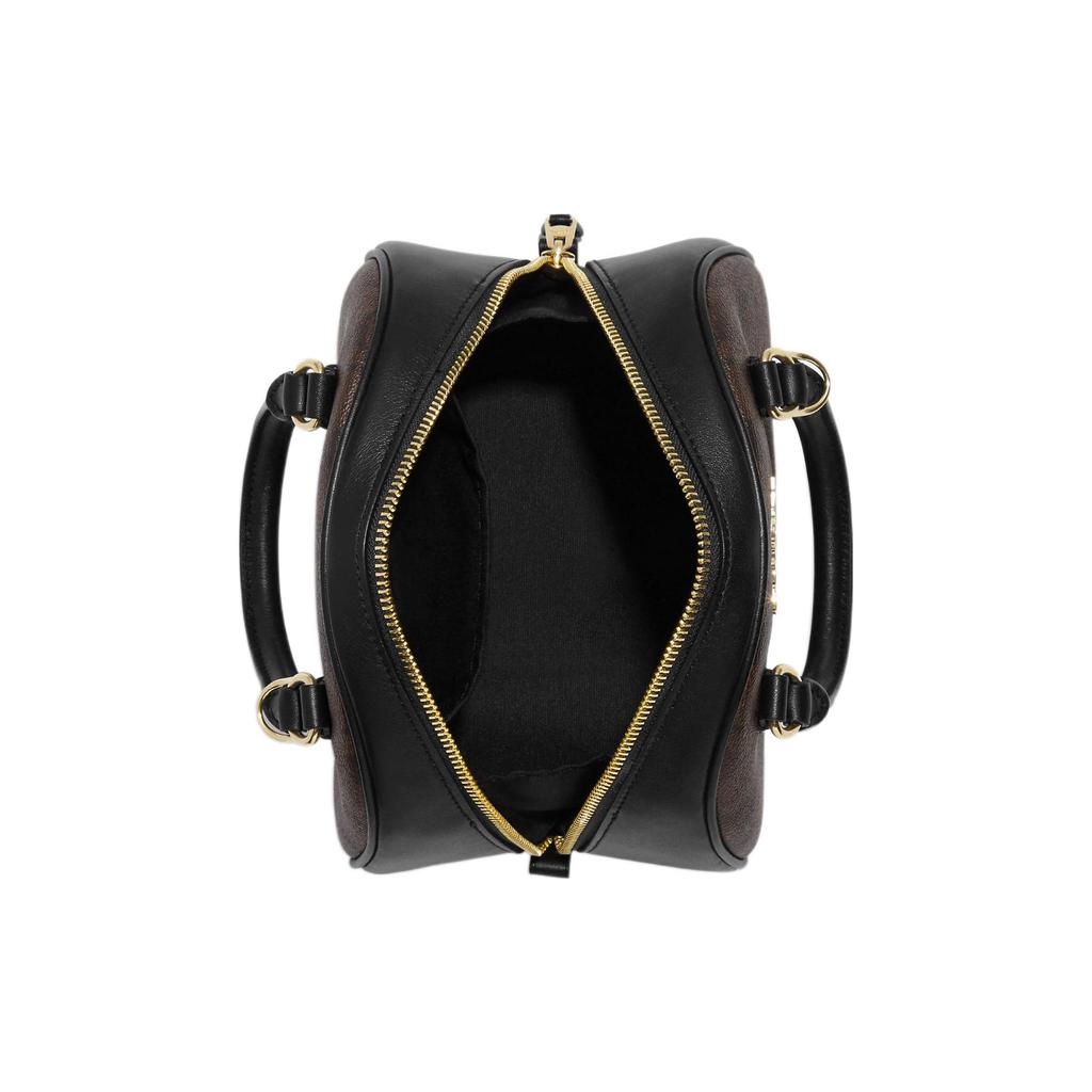 New COACH Sydney Coated Canvas With Leather Dome Bag Handbag Shoulder Bag Crossbody Bag Small Size Women's Black Brown CA591-IMAA8