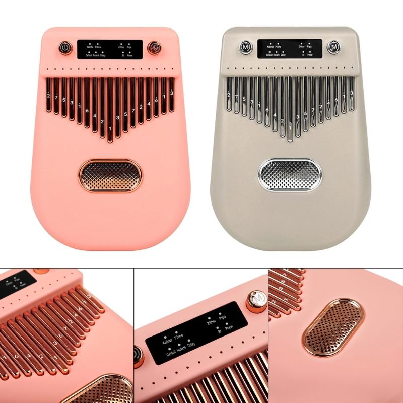 17-tone Smart Kalimba Thumb Piano Bluetooth-compatible Speaker Finger Piano Portable Musical Instrument Gold/Pink