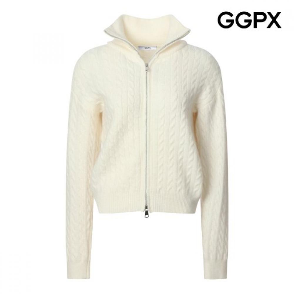 Ggpx Twisted Two Way Zip Knit Cardigan Gq1kg006b Ivory/F