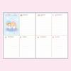 Sanrio B6 Tagebuch (Blocktyp) Little Twin Stars Planer 2025 (Beginnt im Oktober 2024) mit Terminplanaufklebern und Lesezeichen, 456322