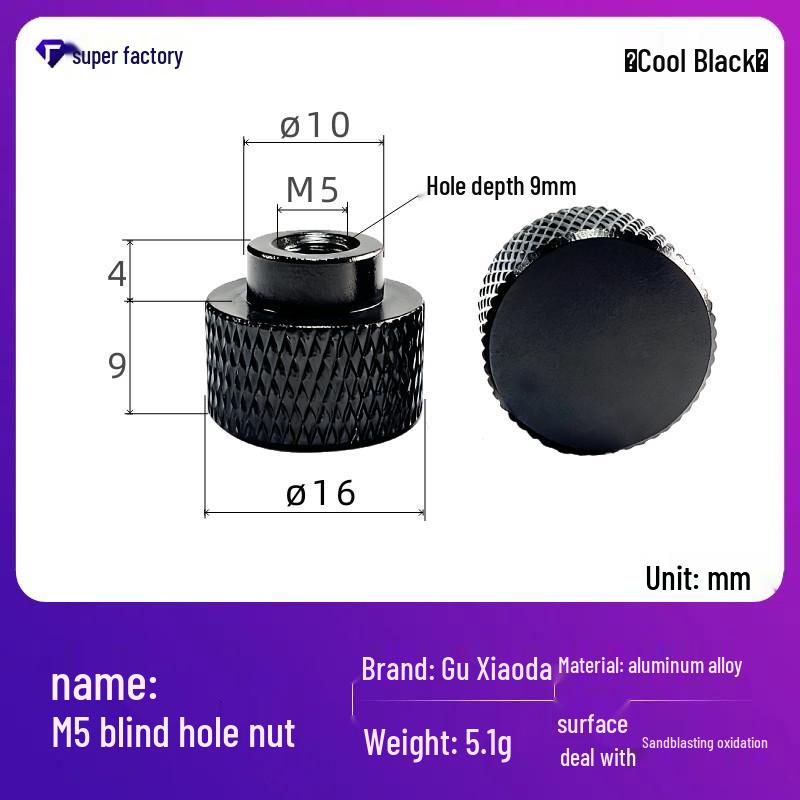Aluminum Alloy Extended Handle Knurled Adjustment Nut Cap M4/M5