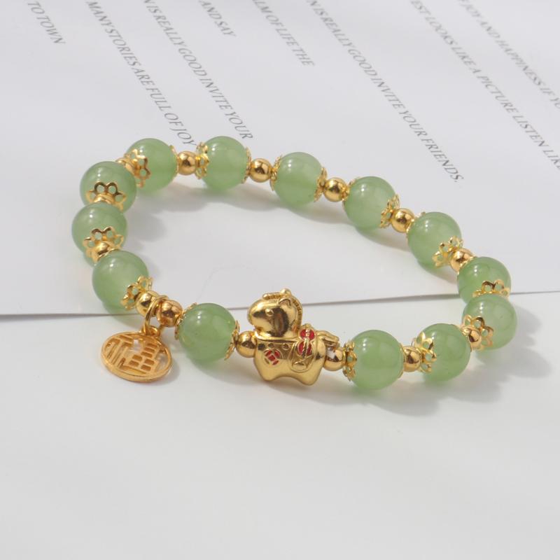 Браслет в китайском стиле, талисман на удачу в честь года Лошади, стильный стеклянный браслет на руку, ювелирные аксессуары.