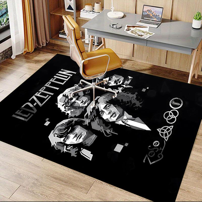 1ks Led Zeppelin Pracovna Doma, Odolná Polyesterová Podlahová Rohož s Snadnou Údržbou, Kancelářská Dekorace, Městský Styl, Protiskluzová Zadní Strana
