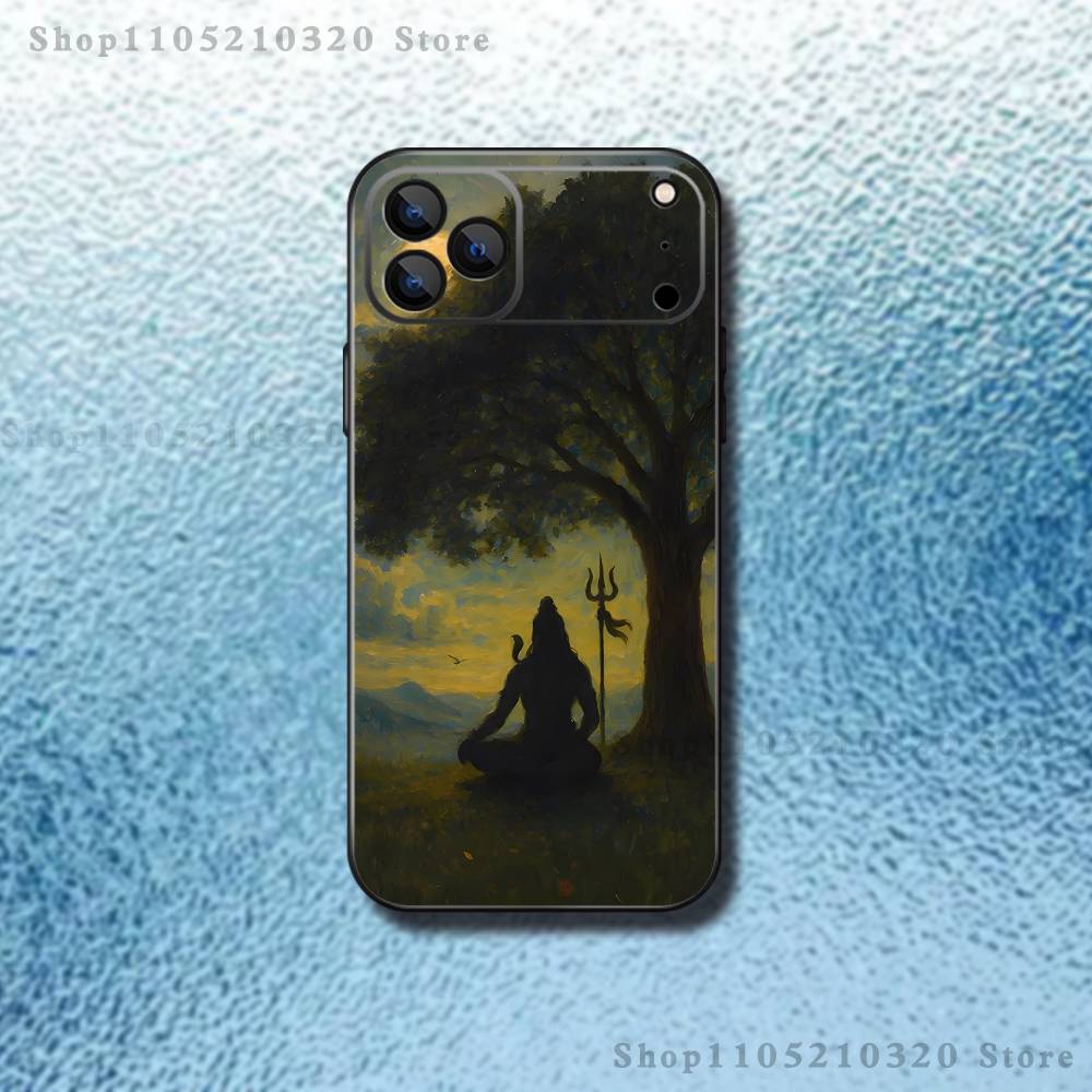 Lord Shiva Hindu G-God Buddha Phone Case For iPhone 17,16,15,14,13,12,Pro,Max,Plus,E,SE4,Air,Mini Black Soft Box