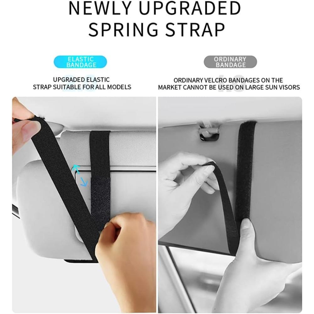 Car Sun Visor Organizer Glasses Case Storage Bag Note Holder Car Suede Zipper Card Hold Car Organizers and Storage Black