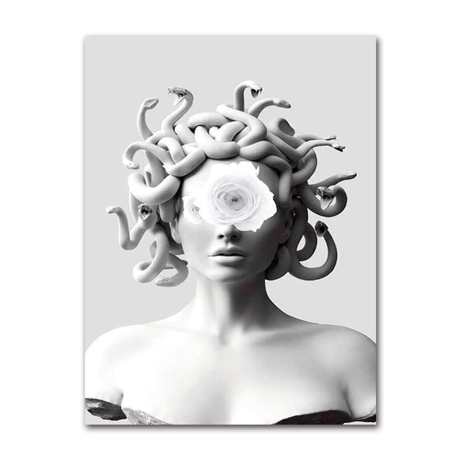 Poster Artistico Medusa di Smeraldo Creature Mitologiche Stampe per Pareti Pittura su Tela Mitologia Greca Moderna per Galleria Decorazioni per la Casa