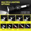 Powerful LED Large Flashlight Tactical Telescopic Zoom Spotlight Ultra-bright Rechargeable Torch Emergency Power Bank Flashlight