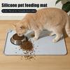 Pet Bowl Mat Anti-Slip Waterproof Raised Edge Pet Food Mat Silicone Pet Feeding Mat for Cats Dogs Water Bowl Food Dish