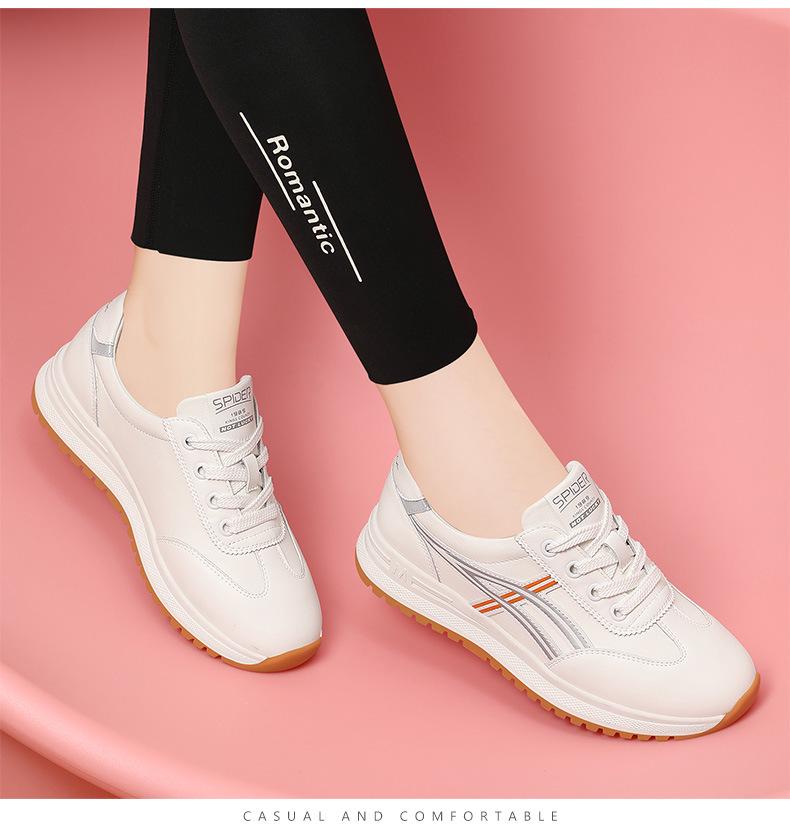 Women's Soft-Soled White Sports Shoes - Lightweight, All-Season, Casual Running & Travel Footwear for Spring & Autumn 2024