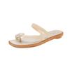 New high-value outer wear cover toe slippers women's summer fashion versatile flat bottom vacation leisure