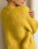 Pure Color Faux Mink Fur V-Neck Women's Cardigan - Loose Fit & Larger Sizes Available