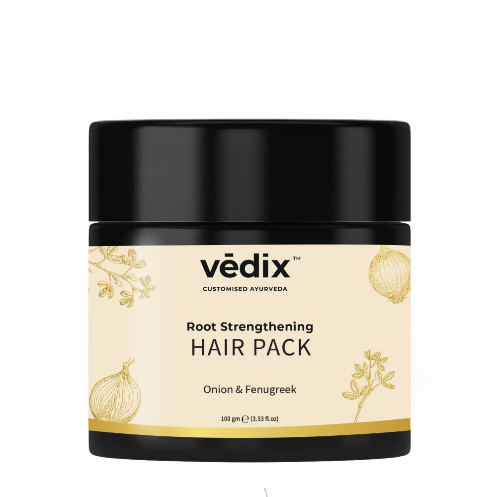 

Vedix Hair Pack for Hair Growth with Onion + Methi Powder, Customized Ayurvedic Root Strengthening Hair Pack Powder, Hair Mask for Stronger Hair