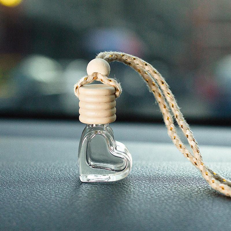 Heart-Shaped Car Aromatherapy Pendant - Creative Car Perfume Bottle for Interior Accessories