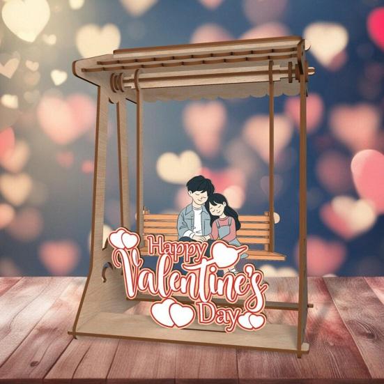 Swing Chair Couple Ornament Farmhouse Rustic Handmade Couple Table Sign Valentine's Day Anniversary Home Office Desktop Decoration
