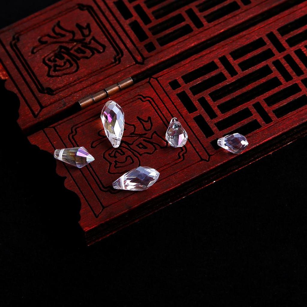 10Pcs Transparent Crystal Glass Pendants Water Drop Shape Loose Beads For Jewelry Decoration Making DIY Hair Stick Bracelet Necklace Earring